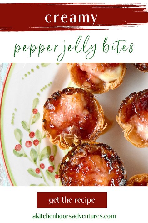 Kick off your next gathering with a bang by serving these Creamy Pepper Jelly Bites. With their irresistible flavor combination, they are sure to wow your guests. Don’t wait, try this ultimate party starter today! Pepper Jelly And Cream Cheese Bites, Cream Cheese Pepper Jelly Bites, Pepper Jelly Cheese Dip With Bacon, Pepper Jam Appetizers, Hot Pepper Jelly Appetizers, Cream Cheese And Pepper Jelly Appetizers, Recipes Using Pepper Jelly, Pepper Jelly Appetizer Recipes, Cheesy Thumbprints With Pepper Jelly