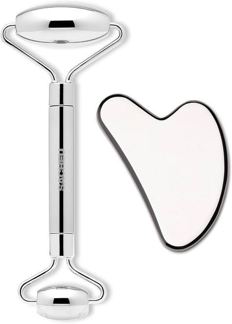 Amazon.com: Sacheu Stainless Steel Gua Sha - Metal Gua Sha, Gua Sha Facial Tools Stainless Steel, Reduce Puffiness, Lymphatic Drainage, Facial Tension, Durable Stainless Steel Gua Sha Tool with Travel Pouch : Beauty & Personal Care Gua Sha Metal, Stainless Steel Gua Sha, Steel Gua Sha, Facial Tools, Facial Massage Tool, Gua Sha Facial, Gua Sha Tools, Face Roller, Massage Tools