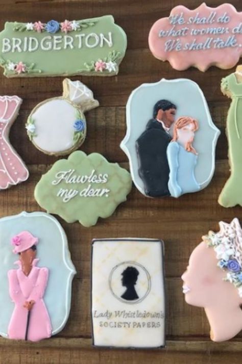 Bridgerton Cookies, Hen Party Themes, Ring Dunk, Bridgerton Party, Hen Party Ideas, Hens Party Themes, Queen Charlotte, 25th Birthday, 20th Birthday