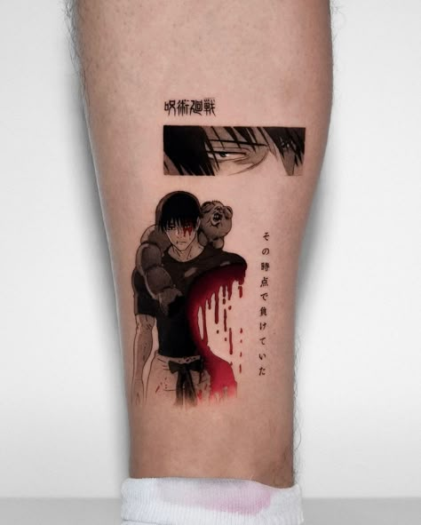 Marco Sperlich • Tattoo | Tōji Fushiguro • 伏黒甚爾 - at that point, i had already lost - done at @denkmal_tattoo Next Guest Spots Munich • Jun 3 - Jun 8 Hamburg •… | Instagram Shoulder Anime Tattoo, One Point Tattoo, Toji Tattoo, Obito Tattoo, Jjk Tattoo, Lil Tattoo, Tatuaje Studio Ghibli, Leg Sleeve Tattoos, Tattoo Anime