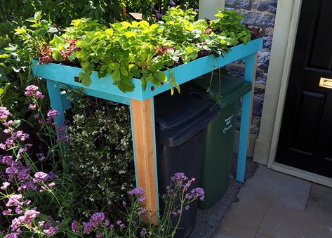 Bin Shelter, Flat Makeover, Bin Stores, School Gardens, Garden Lodge, Pergola Diy, Modern Roofing, Shade House, St Stephen