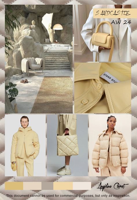 SANDCASTLE| Autumn Winter 2024 - Fashion & Trend Colors by Angélina Cléret - This document cannot be used for commercial purposes, but only as inspiration. #trendforecasting #angelinacleret #2024 #autumnwinter #AW24 #fashioninspiration #color2024 #jilsanders #jacquemus #thefrankieshop #standstudio #cream #eggcolor #beige #puffystyle Autumn Winter 23/24 Trends, Autumn 2023 Color Trends, Fw2023 Color Trends, Trends Winter 2023/24, Fashion Trends Winter 23/24, 2024 Autumn Winter Trend, Fashion Forecasting 2024, Trends Fw23/24, Fw 2023/24 Fashion Trends