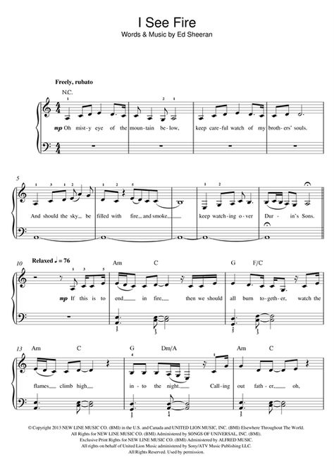 I See Fire (from The Hobbit) Sheet Music Set Fire To The Rain Piano Letters, Imagine Dragons Piano Sheet Music, Golden Hour Violin Sheet Music, Concerning Hobbits Sheet Music, Beatles Violin Sheet Music, I See Fire, Violin Sheet, Flute Music, Violin Sheet Music