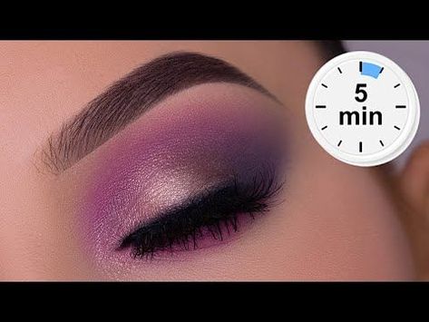 5 MINUTE $4 Dollar Eye Makeup Tutorial | Affordable Eyeshadow - YouTube Glam Eye Makeup Tutorial, Purple Eye Makeup Tutorial, Sparkly Eye Makeup, Easy Eye Makeup Tutorial, Daytime Glam, Blue Eye Makeup Tutorial, Day Eye Makeup, Halo Eye Makeup, Glam Eye Makeup