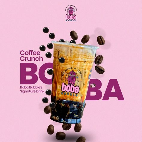 Coffee Crunch is our signature drink and it has more flavors that keeps you sucking on. 😘🧋 SMCHS Branch: Shop No 2, Sky Comfort Building, SMCHS, Karachi DHA Branch: 36-C, Bukhari Commercial Lane 5 Phase V, DHA, Karachi #BobaBubble #boba #milktea #bobatea #tea #bubbletealover #bobalife #bobamilktea #bobalove #bobalover Boba Tea Poster Design, Boba Tea Poster, Boba Tea Branding, Boba Shop Design, Bubble Tea Packaging, Air Boba, Boba Branding, Boba Poster, Supplement Ads