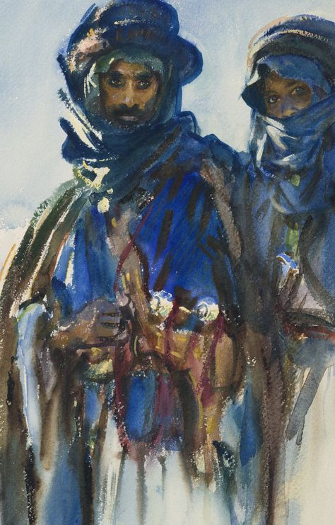 Famous gouache painting by John Singer Sargent - 'Bedouins' - 1905-1906. Find out more about gouache and how you can use it within your art with this complete guide. #art #painting #gouachepainting #fineart John Singer Sargent Watercolors, John Sargent, Classical Paintings, Sargent Art, Wayne Thiebaud, Pierre Bonnard, Joan Mitchell, John Singer Sargent, Camille Pissarro