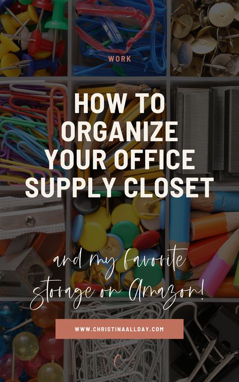 15 BEST WAYS TO ORGANIZE AN OFFICE SUPPLY CLOSET - To help you organize your office needs and de-clutter your workstation, every space or department needs a good office supply closet – a place to house everything. Organisation Ideas Office, Supply Closet Organization Office, Closet Organization For Office Supplies, Store Manager Office Ideas, How To Organize Shipping Supplies, Office Supply Closet Organization Ideas, Organize Office Supplies At Work, Office Supplies Organization At Work, Home Office Supply Storage