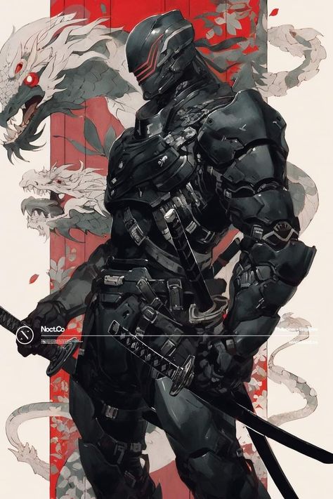 Ninja Japan, Snake Eyes Gi Joe, Wolf Warriors, Black Spiderman, Samurai Artwork, Ninja Art, Monkey Art, Cyberpunk Character, Snake Eyes