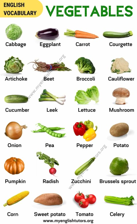 List of Vegetables: Popular Vegetables Names with the Picture! - My English Tutors Vegetable Pictures Image, Vegetables Pictures For Kids, Vegetable Names In English, Fruits And Vegetables Names, Vegetables Names With Pictures, Vegetables Name, Vegetables List, Fruits And Vegetables List, Name Of Vegetables