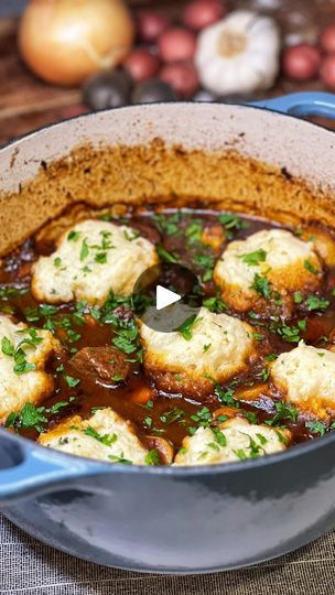 Beef Barley Stew, Stew With Dumplings, Beef Stew With Dumplings, Barley Stew, Fluffy Dumplings, Guinness Beef Stew, Stew And Dumplings, New Dinner Ideas, Beef Barley