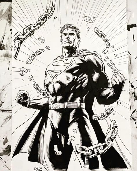 Jason Fabok draws superman Jason Fabok Art, Superhero Sketches, Jason Fabok, Superman Drawing, Breaking Chains, Terror Art, Batman Superman Wonder Woman, Comic Art Sketch, Superhero Coloring Pages