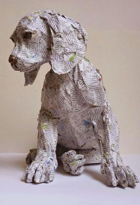 Stary Papier, Paper Mache Projects, Paper Mache Animals, Cardboard Sculpture, 강아지 그림, Paper Mache Art, Paper Mache Sculpture, Paper Mache Crafts, Cardboard Art