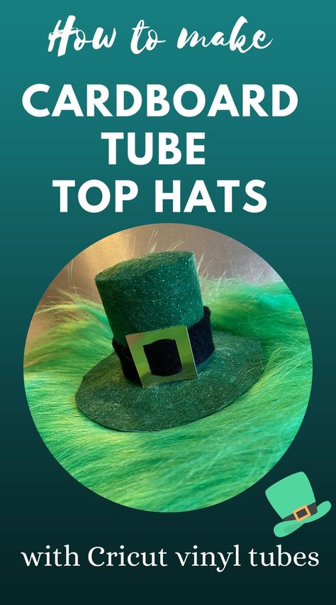 Use up leftover cardboard tubes from Cricut vinyl, wrapping paper, paper towels etc. Make these cute top hats for Leprechaun traps, snowmen and more. An easy-to-follow tutorial and budget-friendly craft. Recycle Cardboard, Paper Towel Tubes, Leprechaun Trap, Santa Boots, Snowman Hat, Leprechaun Hats, Gnome Hat, Diy Tops, Diy Gnomes