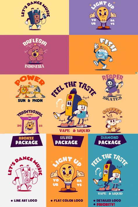 Retro Mascot Character Design, Logo With Mascot, Retro Character Design Illustration, Cartoon Logo Ideas, Vintage Mascot Illustration, Mascot Graphic Design, Retro Character Poster, Character Logo Design Illustration, Cartoon Mascot Logo