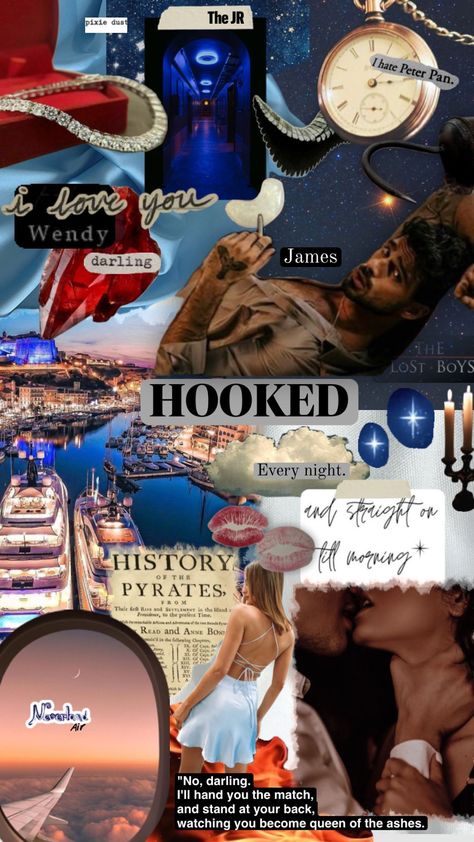 #myfirstshuffle #hooked #emilymcintire #darkromance #bookasthetic Hook And Wendy Fanart, Hook And Wendy, Wendy Fanart, Wendy James, James Hook, Lost Boys, Pixie Dust, Book Aesthetic, Book Worms