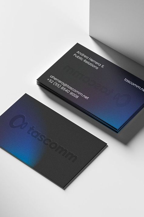 Embossed Black business cards Black Business Cards, Business Card Design Black, Business Cards Layout, Identity Graphic Design, Brand Names And Logos, Name Card Design, Identity System, Black Business Card, Business Card Inspiration