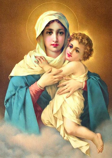 Catholic Artwork, Virgin Mary Art, Pixel Art Background, Religious Artwork, Queen Of Heaven, Catholic Kids, Blessed Mother Mary, Madonna And Child, Graphic Wallpaper