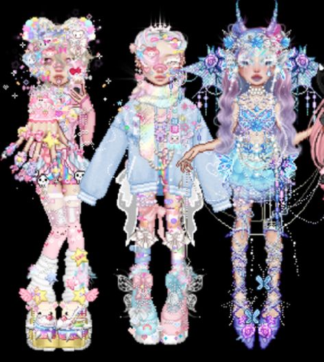 Everskies Kawaii Outfits, Pastel Character, Decora Roblox Avatar, Everskies Mermaid, Adopt Clothes, Best Dress Up Games, Decora Outfits, Aqua Outfit, Creepy Cute Fashion