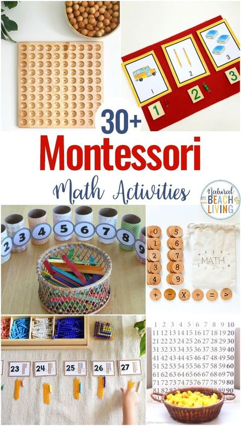 30+ Montessori Math Activities for Preschool and Kindergarten, Montessori math is full of hands-on learning activities, Montessori Math at Home, Montessori Printables and Montessori activities, plus, Montessori materials for home and classroom #Montessori #Montessoriactivities Montessori Preschool Classroom, Math Montessori, Montessori Math Activities, Math Activities For Preschool, Montessori Activities Preschool, Montessori Kindergarten, Montessori Printables, Montessori Lessons, Math Activities For Kids