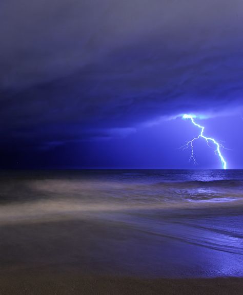 Strike Two | View On Black. Way too close, this made me run … | Flickr Supercell Thunderstorm, Bolt Of Lightning, Night Ocean, Dramatic Sky, Lightning Bolts, Lightning Storm, Beach Blue, March 21, Atlantic Ocean