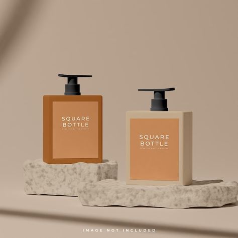 Square cosmetic bottle mockup | Premium Psd #Freepik #psd #mockup #beauty #packaging #square Lotion Photography Ideas, Lotion Photography, Square Bottle, Cosmetics Mockup, Bottle Images, Cosmetic Bottles, Bottle Mockup, Beauty Packaging, Graphic Design Advertising