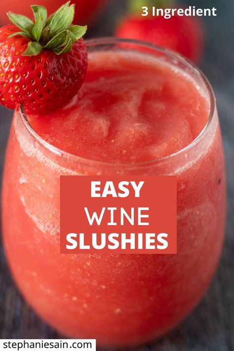 Wine Smoothie, Wine Slushie Recipe, Wine Slush, Wine Slushies, Wine Slushie, Slushie Recipe, Summer Drinks Alcohol, Watermelon Strawberry, Strawberry Wine