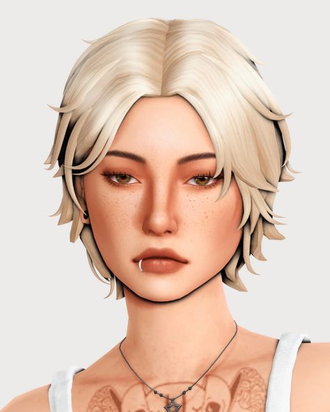 The Sims 4 Cc Men Hair Fluffy, Sims Short Hair Female, Pixie Haircut Sims 4 Cc, Sims 4 Cc Nonbinary Hair, Sims Hair Cc Short, Nonbinary Sims 4 Cc, Short Sims Hair Cc, Sims 4 Ears Presets, Sims 4 Wolfcut Hair