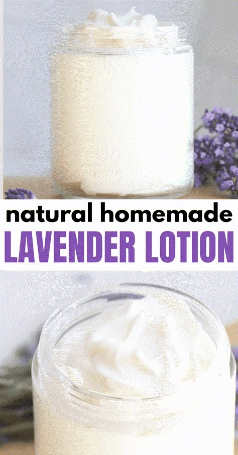 This homemade lavender lotion recipe is light, creamy and made with natural ingredients like shea butter and lavender essential oil. It's the perfect choice for dealing with dry skin in the Winter months and safe to use on even sensitive skin types. Diy Lavender Lotion Recipe, Lilac Lotion Diy, Diy Lavender Body Butter, Diy Lotion With Essential Oils, Easy Lotion Recipe, Homemade Lotion For Extremely Dry Skin, Diy Body Lotion With Essential Oils, Organic Lotion Recipe, Diy Lotion For Dry Skin