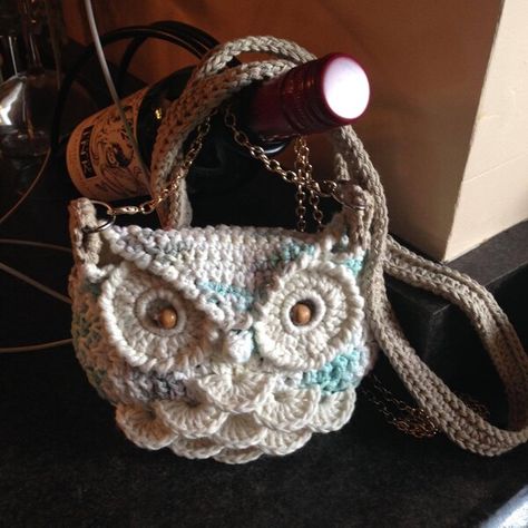 Wildrose Backpack crochet project by Maggie W | LoveCrafts Backpack Crochet, Owl Coin Purse, Athena Owl, Reverse Single Crochet, Coin Purse Pattern, Owl Purse, Crochet Coin Purse, Owl Crochet Patterns, Eye Parts