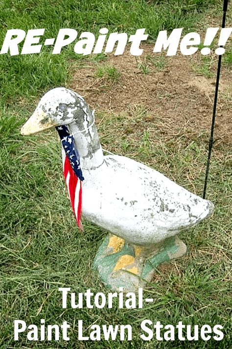 Lawn Statues, Paint Cement, The Sun Painting, Concrete Goose, Concrete Yard, Concrete Garden Statues, Concrete Garden Ornaments, Cement Statues, Painting Cement