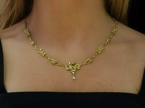 Victorian Jewelry Necklace, Antique Gold Necklace, Victorian Collar, Ethereal Jewelry, Unique Wedding Jewelry, Vintage Gold Necklace, Gold Collar Necklace, Bridal Jewelry Vintage, Gold Jewelry Simple Necklace