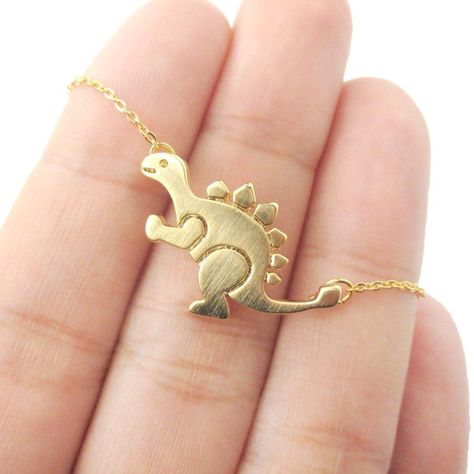 Stegosaurus Dinosaur Shaped Jurassic World Themed Pendant Necklace in Gold Cute Stegosaurus, Dinosaur Jewelry, Dinosaur Pendant, Rabbit Jewelry, Mens Beaded Necklaces, Dinosaur Necklace, Baby Dinosaur, Ceramic Pendant, Work Jewelry