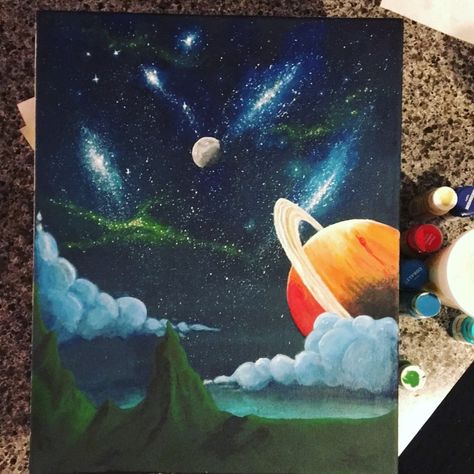 “Martian” #planet #painting #acrylic Planets Painting Acrylic, Planet With Rings Painting, Outerspace Paintings Acrylic, Paintings Of Space, Planet Painting Easy, Galaxy Planet Painting, Outer Space Painting, Saturn Painting, Nasa Art