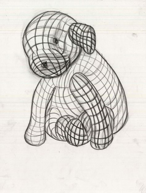 Drawing of a stuffed animal using cross-contour lines Construction Lines Drawing, Cross Contour Line Drawing Easy, Contour Lines Drawing, Contour Drawing Ideas, Cross Contour, Cross Contour Drawing, Cross Contour Line Drawing, Contour Line Art, Contour Line Drawing