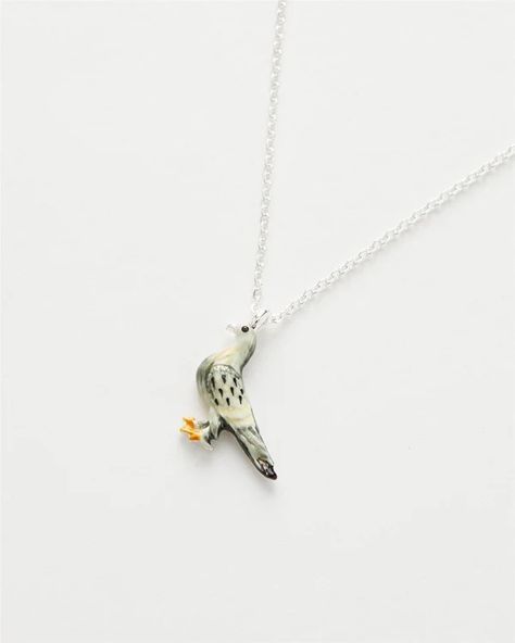 Discover the artistry of delicately hand-painted enamel jewellery at Fable England UK. Inspired by vintage charms and tales from the British Countryside. Robin Necklace, Fable England, Wood Pigeon, Enamel Jewellery, British Wildlife, British Countryside, Animal Brooch, Hair Slide, Butterfly Ring