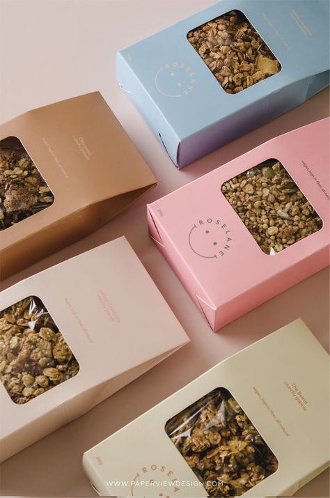 Roselane Cafe on Behance Granola Brands, Design Studio Branding, Stationery Logo, Fruit Packaging, Cafe Branding, Studio Branding, Small Business Packaging Ideas, Small Business Packaging, Origami Design