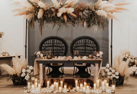 La Tavola Fine Linen Rental: Velvet Beige Table Runner with Velvet Blush Napkins | Photography: Tayler Ashley Photography, Venue: Tumbleweed Sanctuary, Joshua Tree, Event Design: Sixteen Fourteen Events, Florals: Pinyon Pine Floral Design, Paper Goods: Minted, Rentals: Greystone Table and La Piñata Party Bohemian Sweetheart Table, Candle Sweetheart Table Wedding, Pampas Grass Sweetheart Table, Sweetheart Table Wedding Boho, Neutral Sweetheart Table, Candle Sweetheart Table, Boho Sweetheart Table Wedding, Stone Labyrinth, Sweetheart Table Candles