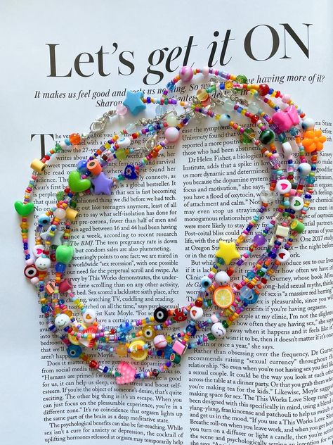 Pulseras Kandi, Indie Jewelry, Long Statement Necklace, Beaded Necklace Diy, Dope Jewelry, Beaded Accessories, Diy Schmuck, Girly Jewelry, Bijoux Diy