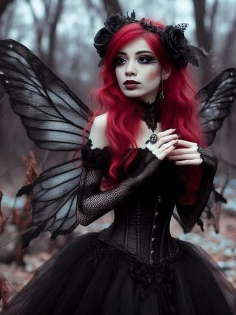 Dark Fairy Outfit, Angel Halloween Makeup, Hair Colors For Dark Hair, Dark Fairy Costume, Macabre Fashion, Fairy Costume Diy, Halloween Costume Design, Evil Fairy, Amazing Halloween Makeup