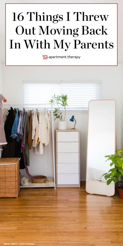 Taking ownership of your childhood bedroom is going to help make the move back home a lot more bearable. Here are the things that I threw out and donated when I moved back into my childhood bedroom. #movingtips #decluttering #childhoodbedroom #childrensbedroom #movingwithparents #organizingideas Bedroom Declutter, Olive Green Bedrooms, Childhood Bedroom, Declutter Bedroom, Parents Bedroom, Parents Room, Moving Home, Adult Bedroom, Home Buying Process