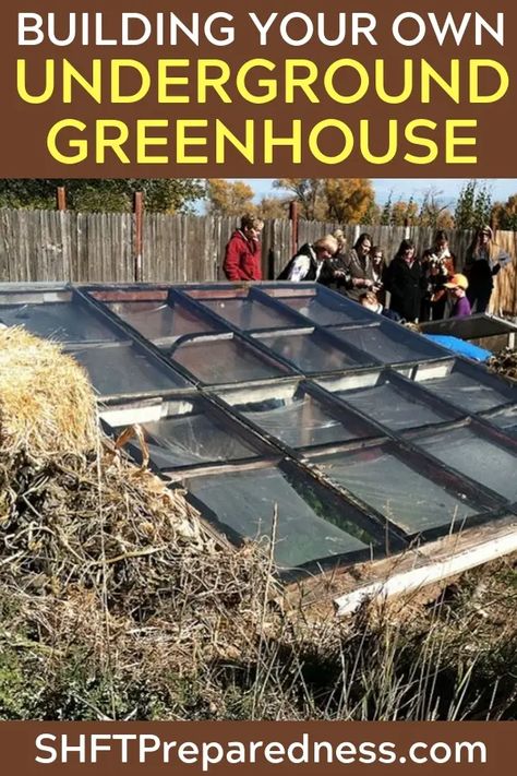 Greenhouse Underground, Building Greenhouse, Greenhouse Building, Underground Greenhouse, Colonial Garden, Build A Dog House, Growing Your Own Food, Build Your Own Shed, Winter Gardening