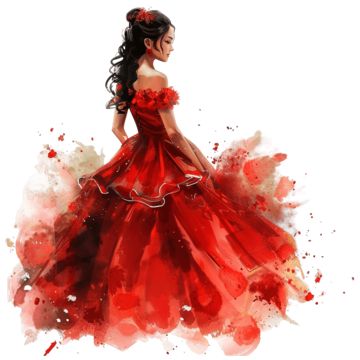 chica,vestir,princesa,rojo,moda,femenino,dama,fantasía,mujer,disfraz,cuento de hadas,hermoso,modelo,vestido,personaje,de pie,joven,retrato,elegancia,histórico,posando,renacimiento,medieval,belleza,reina,pose,estudio,romántico,doncella,ropa Gown Drawing, Rose Girl, Red Gowns, Girl Costumes, Quinceanera, Red Roses, Watercolor Art, Red Dress, Ball Gowns