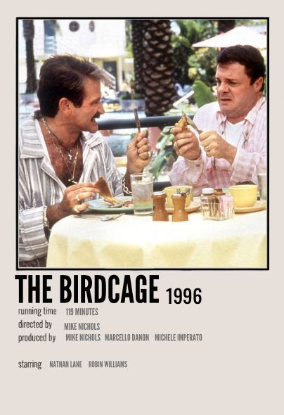 Birdcage Robin Williams Movie Poster Patrick Movie, Robin Williams Movies, Television Quotes, Polaroid Movie Poster, College Poster, Cult Classic Movies, The Birdcage, Movie Poster Wall, Movie Covers