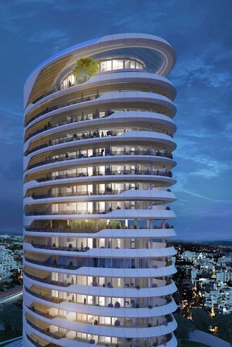 Architecture Styles, Circular Buildings, Limassol Cyprus, Glass Curtain Wall, Glass Curtain, Skyscraper Architecture, Tower Building, Architecture Art Design, Tower Design