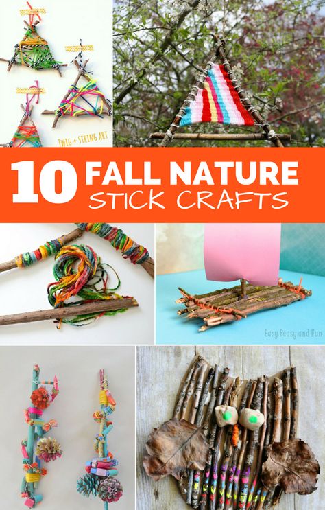 10 Creative Fall Nature Stick Crafts for Kids. Crafts For Kids Fall, Stick Crafts For Kids, Forest Crafts, Fall Goodies, Nature Craft, Kids Fall Crafts, Fall Arts And Crafts, Nature Collage, Fall Nature