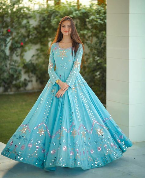 Gown Dress Design, Blue Frock, Latest Wedding Gowns, Reception Gowns, Garden Party Dresses For Women, Designer Anarkali Dresses, Silver Cocktail Dress, Dresses For Women Over 50, Prom After Party