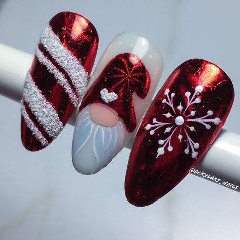 Nails Navidad, Nail Art Noel, Christmas Nail Art Easy, Santa Nails, Xmas Nail Art, New Years Nail Designs, December Nails, Cute Christmas Nails, Christmas Gel Nails