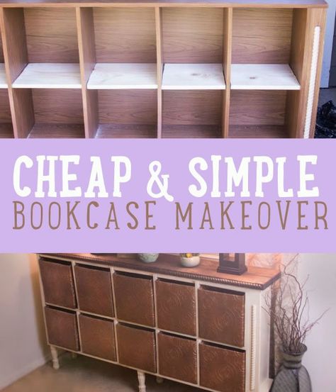 BOOKCASE Diy Bookshelf Makeover, Furniture Rehab Diy, Refurbished Bookcase, Diy Bookcase, Bookcase Makeover, Bookshelf Makeover, Simple Bookcase, Old Bookshelves, Diy Bookshelf