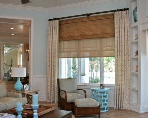 Tropical Window Treatments, Picture Window Treatments, Latest Window Designs, Large Window Treatments, Patio Door Window Treatments, Layered Window Treatments, Window Curtain Designs, Fabric Window Treatments, Door Window Treatments