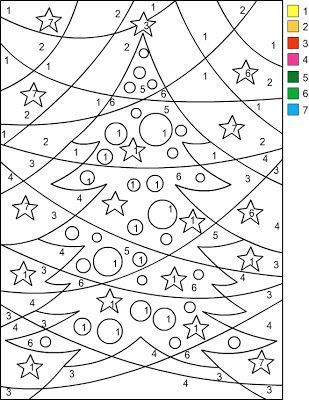 Malen nach Zahlen - Tannenbaum Oppgaver For Barn, Christmas Color By Number, Color By Number Printable, Christmas Worksheets, Math Coloring, Color By Numbers, Color By Number, Colorful Christmas Tree, Christmas Coloring Pages